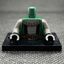 NEW LEGO Torso Coat with Silver Armor Black Trim Dark Brown Belt Chain Castle