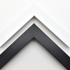 Modern Basics Wide Picture Frame, Black, White, Basic Custom Frames For Wall Art