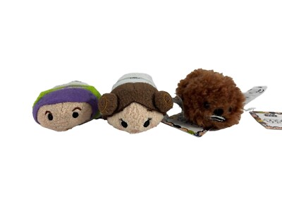 Tsum Tsum Lot Bean Bag Plush Star Wars Chewbacca Princess Leia Buzz Lightyear 3''