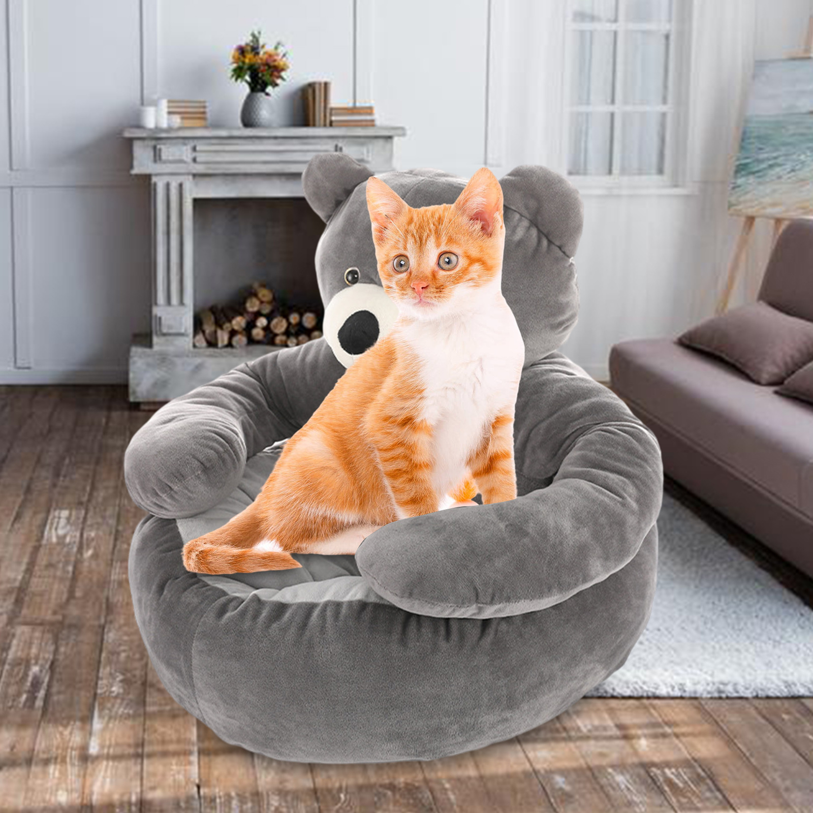 AU Pet Dog Cat Calming Bed Comfy Puppy Kitten Warm Fluffy Bed Mattress