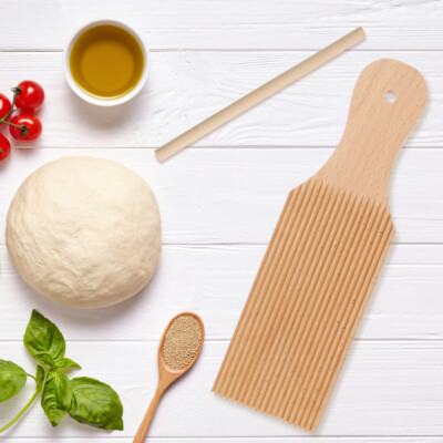 Set Tagliere Per Pasta Inclinato In Legno Con Rotella E Clip Magnetica – Per Gnocchi, Ravioli E Spaghetti Fatti In Casa