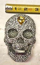 Skull Clear Rhinestones Hip Hop Metal Belt Buckle