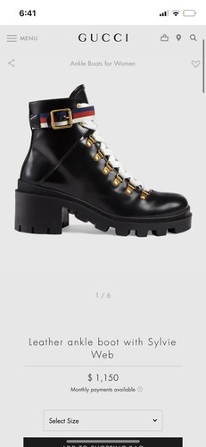 leather ankle boot with sylvie web