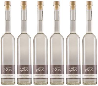 6x Gewürztraminer Tresterbrand - Weingut Albert Götz, Pfalz! Tresterbrand/Trest 