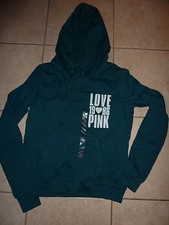 VICTORIAS SECRET PINK APPILQUE "LOVE PINK" 1986 PULLOVER LIGHT WEIGHT HOODIE NWT