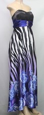 Wedding Evening Cocktail Party Maxi Strapless Dress Multicolor Size 8