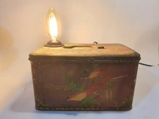 Lampada artigianale, Lampada da tavolo, Lampada Vintage, Lampada Metallo/Latta