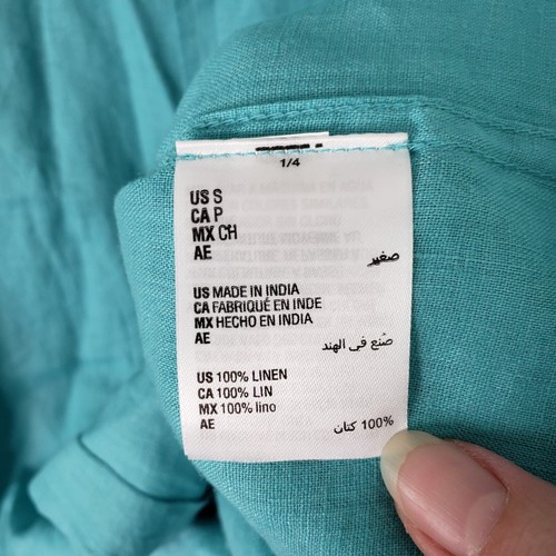 Club Room Linen Shirt Mens S Teal Mist Long Sleeve Button Down Business Work - Picture 4 of 8