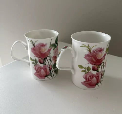 Roy Kirkham | English Rose Fine Bone China Cups Vintage 1992 | Set of 2
