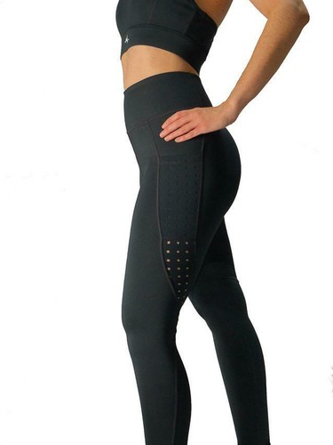 High rise black yoga leggings, made 