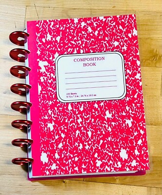 Bright Pink Composition Book Cover Set 4 use w/ TUL/Arc (8 disc) Planner~