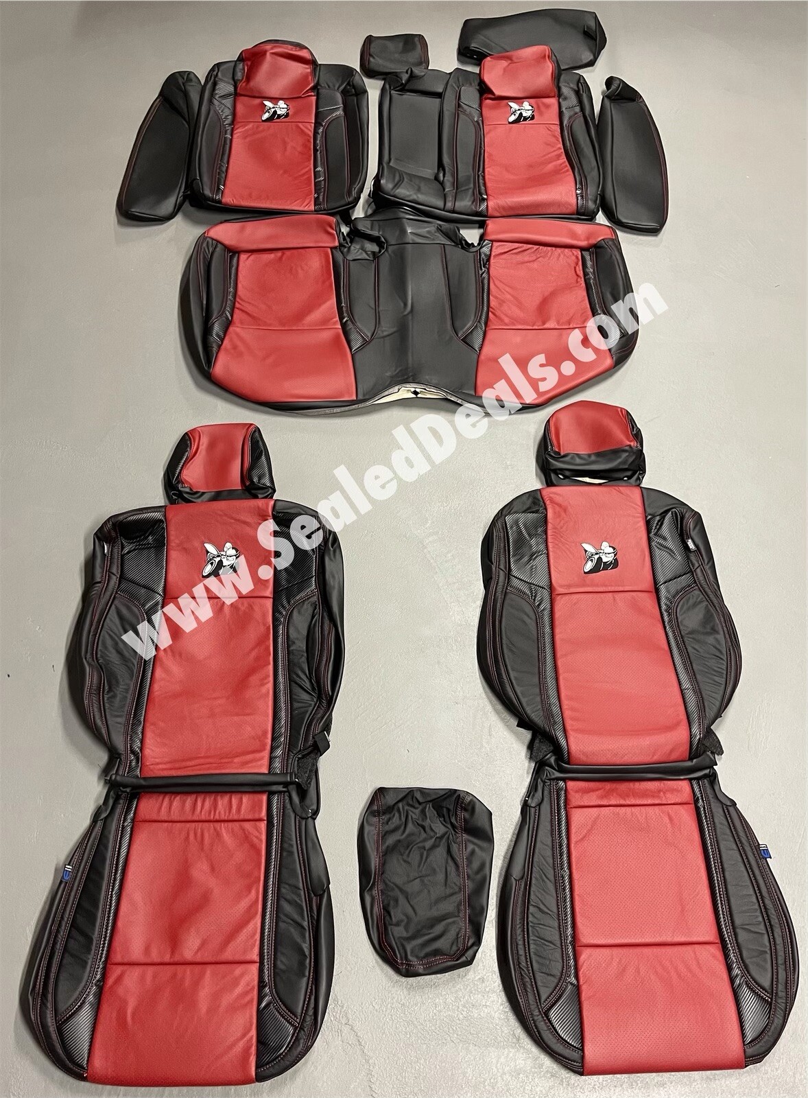 Mopar Dark Red Leather Seat Covers for 201523 Dodge Charger w/ Scat Pack Logo eBay