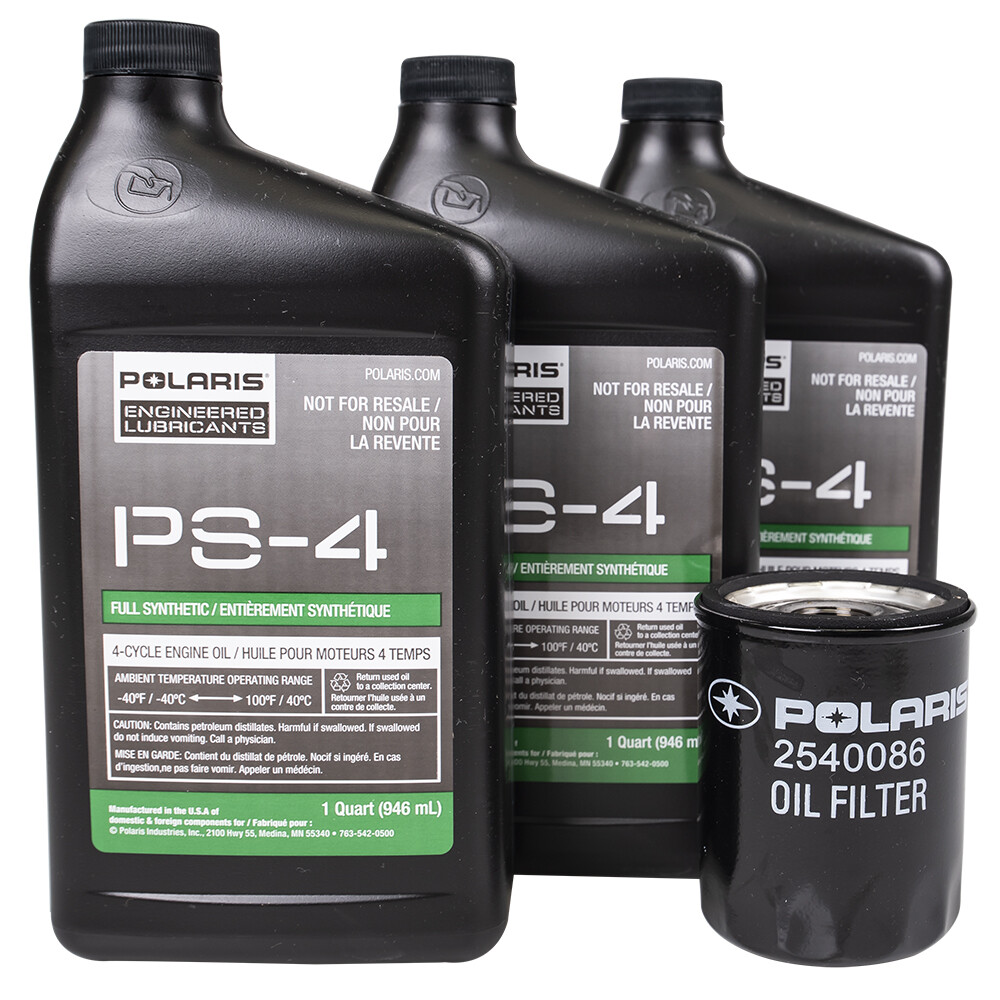 Polaris 2881696 PS-4 5W-50 Full Synthetic 4-Cycle Oil Change Kit RZR XP ...