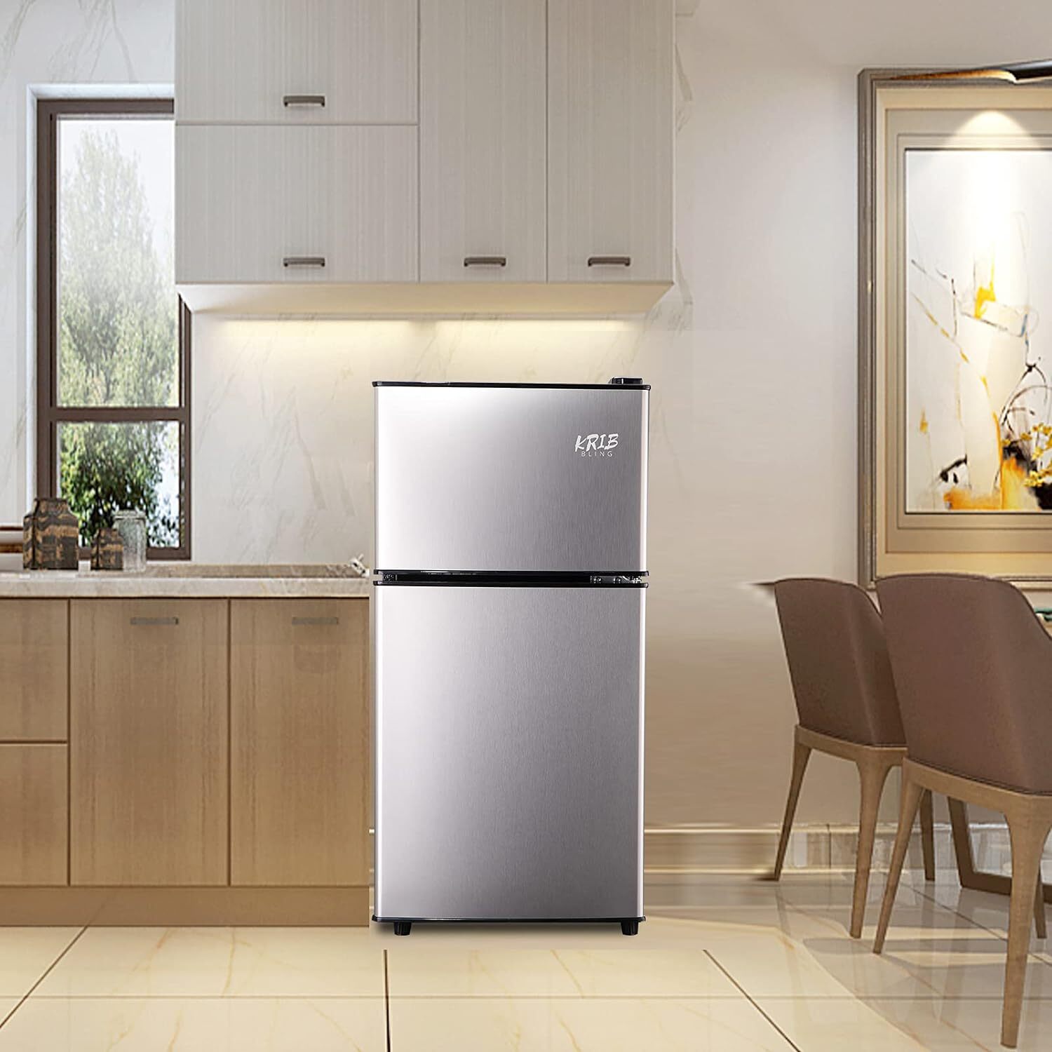 3.5Cu.Ft Compact Refrigerator Mini Fridge 7 Level Thermostat Removable Shelves
