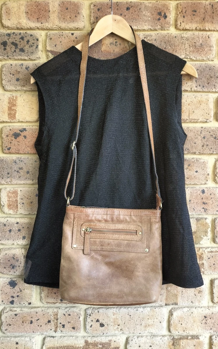 Colorado Leather Bag Cross The Body Beige eBay