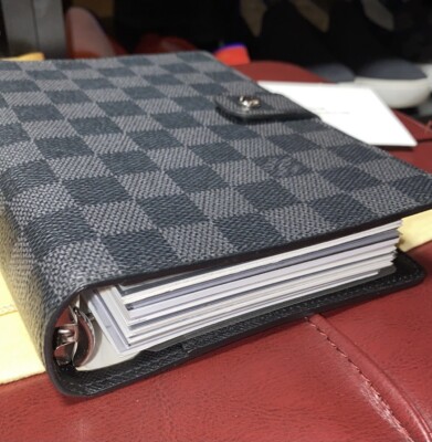 LOUIS VUITTON Damier Graphite Agenda MM Wallet Black RI2166