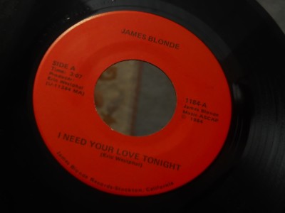 ZZ9 JAMES BLONDE 1184 ROCK POWER POP I NEED YOUR LOVE TONIGHT WATER FROM MY EYES