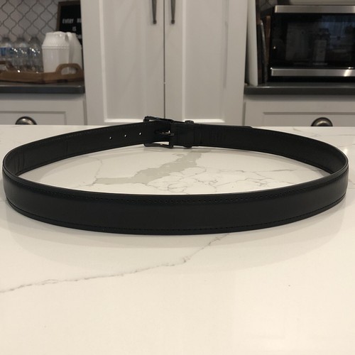 Dickies Black Genuine Leather Belt Hematite Buckle Heavyweight Grunge Work 44 - Picture 4 of 9