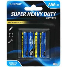 8 PCS Pack E-Circuit Super Heavy-Duty AAA Batteries New