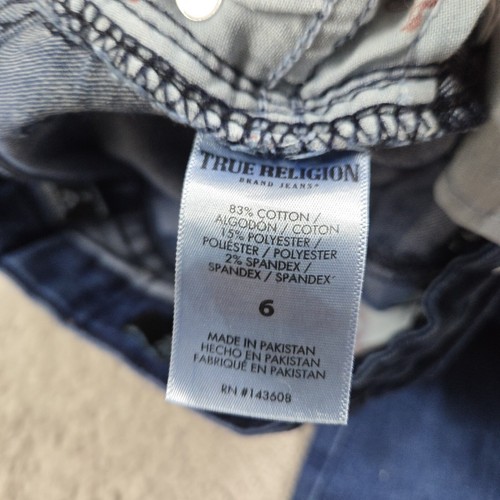 True Religion Jeans Youth 6 Geno Relaxed Slim Denim Dark Wash Adjustable Waist - Picture 9 of 11