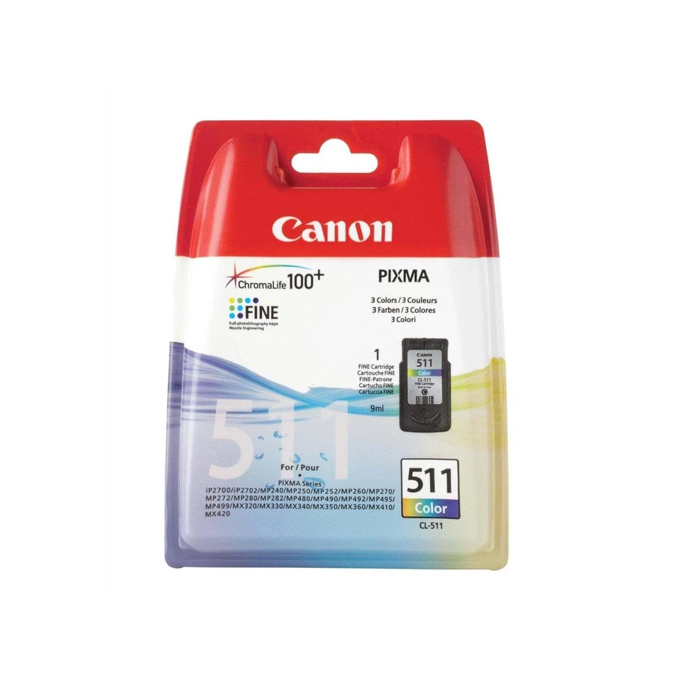TONER & INKJET CARTRIDGES Canon CL-511 cartouche d'encre Tricolore authentique (TVA incluse)