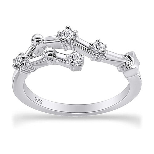 1/10ct Natural Diamond Star Horoscope Astrology Zodiac Sign Ring ...