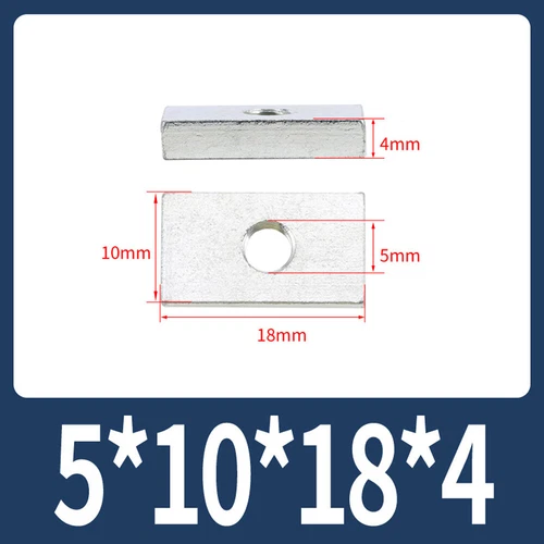 Rechteckige Vierkantmuttern Gleitblöcke für Alu Zubehör, mechanische Ausrüstung - Picture 25 of 73