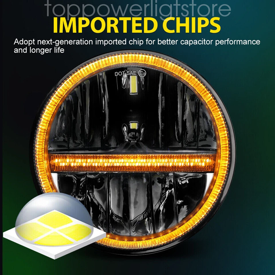 Fit for Austin Mini Cooper Classic Pair 7" LED Headlight DRL Turn Signals Lamp - image 3 of 4