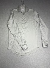 Calvin Klein Infinite Wrinkle Free Grey Button Up Shirt Mens Size 16 36/37