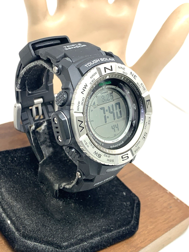 Casio Pro Trek Men's Watch PRW-3500 Solar Triple Sensor Digital Black Resin 3414 - Picture 14 of 14