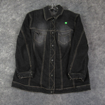 Gerry Weber Court One Denim Jacket Womens 46 US 16 Black Long Sleeve Button Up