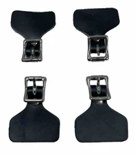 Nash Leather Mushroom Strap Buckles [ 4 Pack BLACK ] Ice Hockey Goalie Leg pads