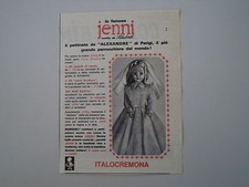 advertising Pubblicità 1965 BAMBOLA JENNI ITALOCREMONA