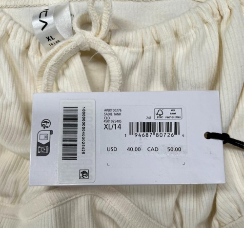 Rvca Junior Sadie Cropped Tank Top vorne zum Binden gerafft wolkenweiß Gr. XL/14 neu mit Etikett - Bild 5 von 8