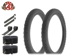 ALTALINE Bicycle Black TIRES 20" x 2.125" Knobby (2) TIRES, TUBES,STRIPS & LEVER
