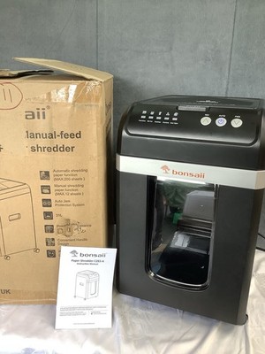 Bonsaii 200 Blatt Auto-Feed Aktenvernichter, 60 Minuten Cont Run, P-4 Micro-Cut, 31L 
