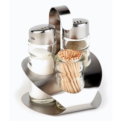 APS Salz- & Pfefferstreuer-Set transparent/silber Höhe: 4-tlg., 1 Set