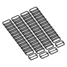 50Pack Slide Buckle 1 2/7" Tri-Glide Slides Adjuster Strap Slider, Black