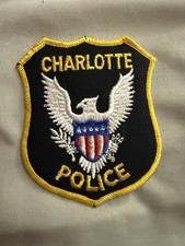 Vintage Charlotte NC Police Patch Felt Front North Carolina Eagle Shield