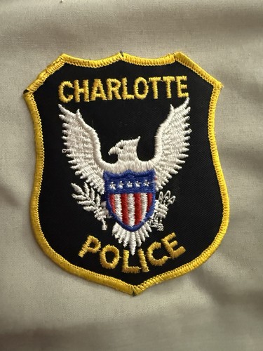 Vintage Charlotte NC Police Patch Felt Front North Carolina Eagle Shield