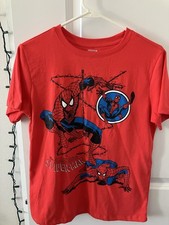 Marvel Spider-Man T-Shirt Kids XL 14/16 Red Graphic Tee Youth B14 