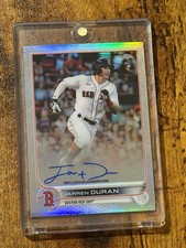 Jarren Duran 2022 Topps Chrome Refractor Auto /499 Rookie Card RC Red Sox. rookie card picture
