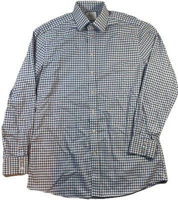 Charles Tyrwhitt Shirt Mens 16.5 Blue Check Cotton Slim   Fast Ship!   139$