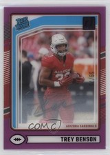 2024 Panini Clearly Donruss Rated Rookie Purple 59/75 Trey Benson #74 Auto 1b8