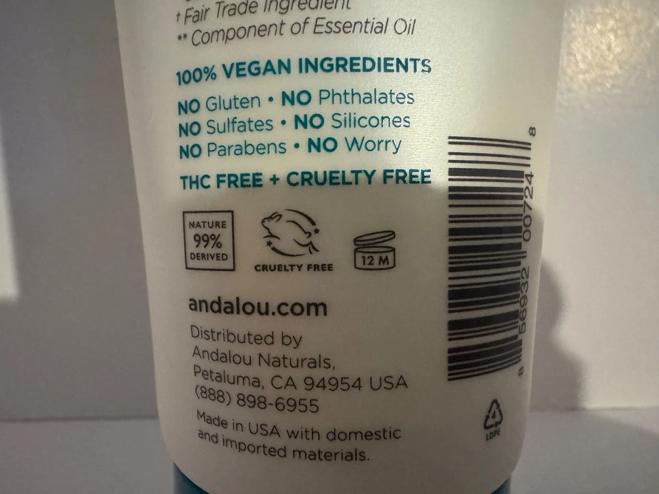 ANDALOU NATURALS CANNACELL BOTANICA LOCIÓN CORPORAL ROMERO + BÁLSAMO DE LIMÓN 8 oz NUEVO Foto 4 de 4