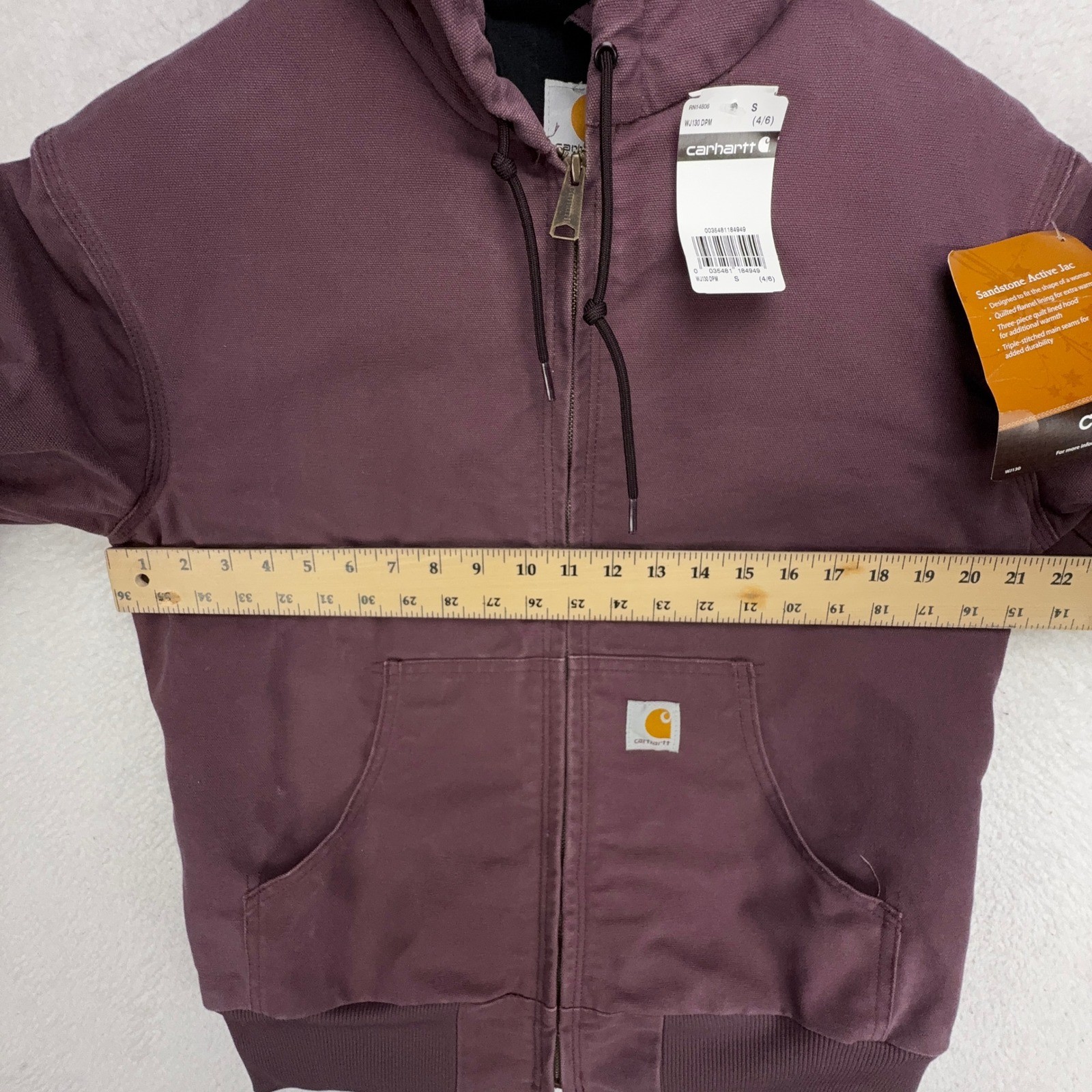 Carhartt Active Jacket Quilt Lined Womens Small WJ130 DPM Dusty Plum Purple NWT image 7