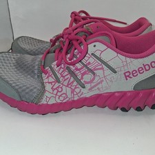 Womens 7 Reebok Run Distance Running Shoes Gray/Pink Low Top Lace Up