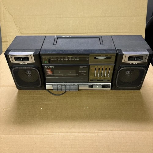 VTG Sony CFS-1000 Black AM/FM Stereo Cassette Recorder Player Boombox Parts