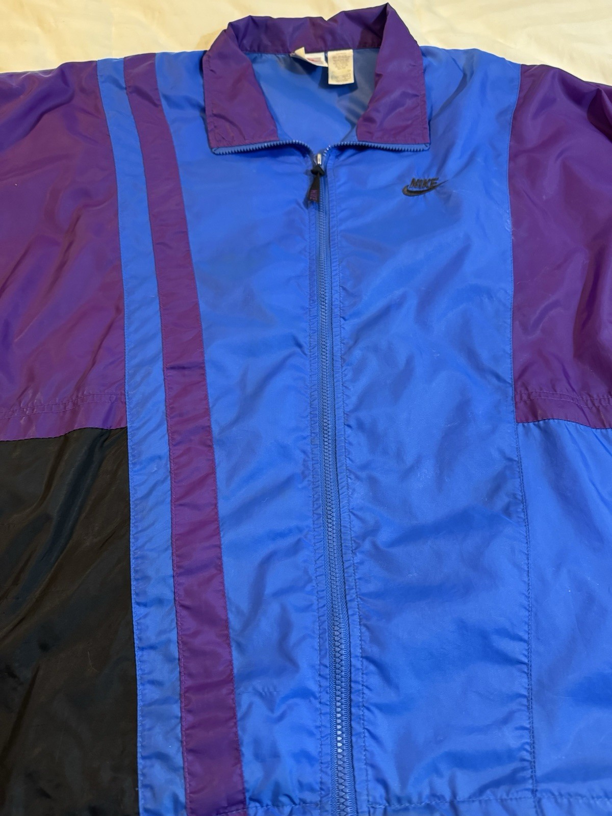 SACAI X NIKE Giacca Nike vintage uomo L viola blu giacca a vento full zip retrò anni 90 etichetta rossa