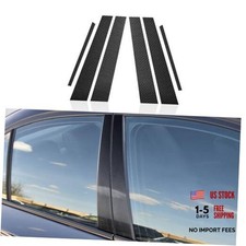 6PCS Car Window B C Pillars Stickers Decal Carbon Fiber Trim E90 2005-2012